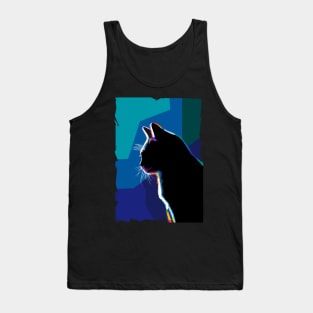 Black Cat Wpap Art Tank Top